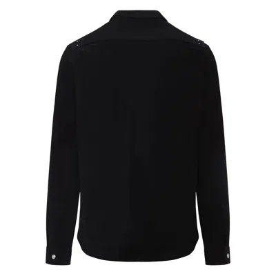 Rick Owens Leather Outershirt With Pockets And Collar