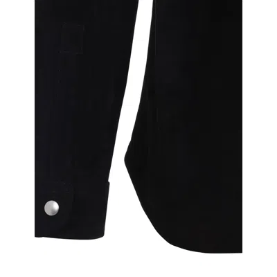 Rick Owens Leather Outershirt With Pockets And Collar