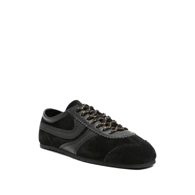 Dries Van Noten Suede Texture Sneakers Featuring Contrast Stitching