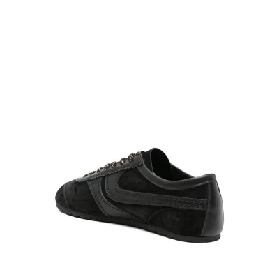 Dries Van Noten Suede Texture Sneakers Featuring Contrast Stitching