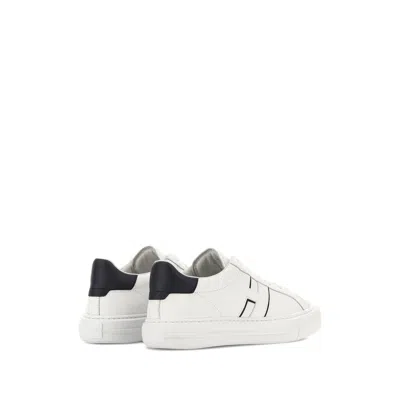 Hogan White Leather Sneakers With Logo Design And Rubber Sole