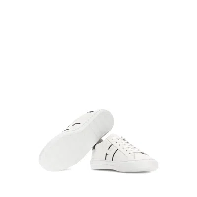 Hogan White Leather Sneakers With Logo Design And Rubber Sole