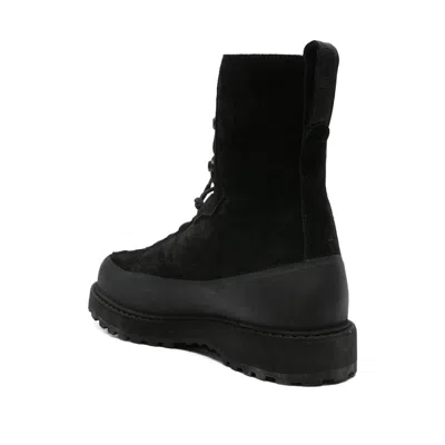 Stone Island Hiking Boot With Dual Lacing And Lug Sole In Black