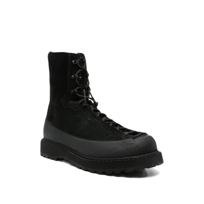 Stone Island Hiking Boot With Dual Lacing And Lug Sole In Black