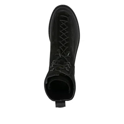 Stone Island Hiking Boot With Dual Lacing And Lug Sole In Black