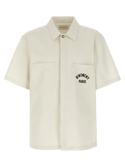Givenchy Logo Embroidery Shirt Shirt And Blouse Beige In Neutral