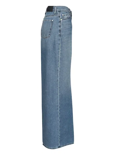 7 For All Mankind Lotta Hilo Straight Fit 5 Pocket Jeans Blue In Blue