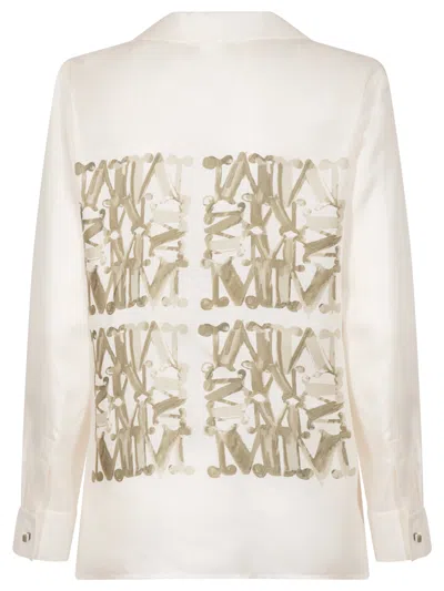 Max Mara Maxmarabesque Print Silk Shirt Clothing In White