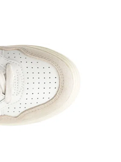 Autry Low-top Sneakers With Hybrid Leather Design And Metallic Accent In White