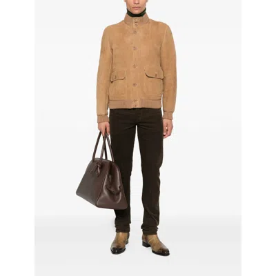 Salvatore Santoro Button-fastening Suede Jacket In Neutral