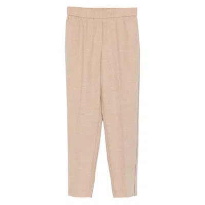 Peserico Elastic-waistband Side-stripe Trousers In Pink