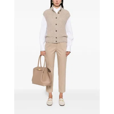 Peserico Elastic-waistband Side-stripe Trousers In Pink