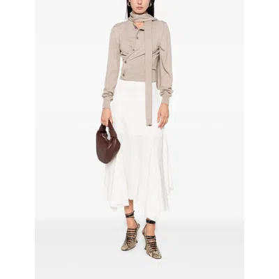 Lemaire Tied-neck Button-detail Top In Gray