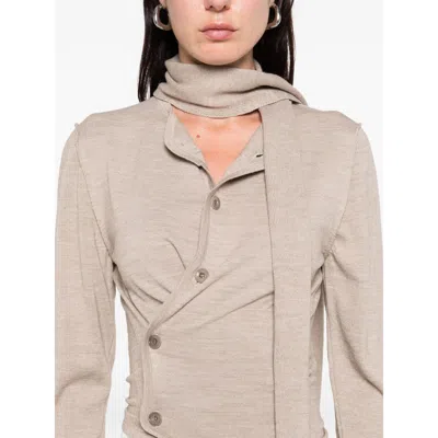 Lemaire Tied-neck Button-detail Top In Gray