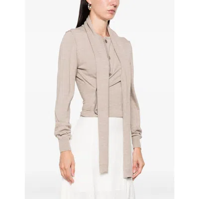Lemaire Tied-neck Button-detail Top In Gray