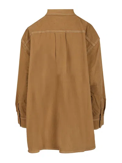 7 For All Mankind Nina Overshirt Shirts Brown In Brown