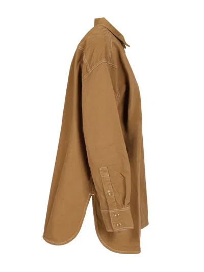 7 For All Mankind Nina Overshirt Shirts Brown In Brown