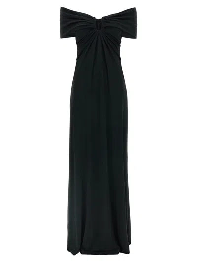 Carolina Herrera Off-shoulder Gown Dress In Black