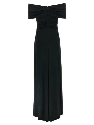 Carolina Herrera Off-shoulder Gown Dress In Black