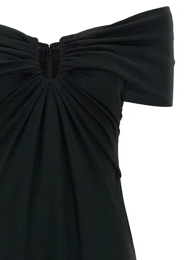Carolina Herrera Off-shoulder Gown Dress In Black