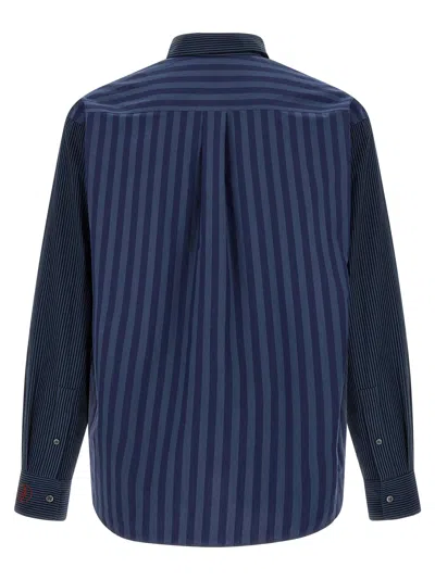 Jw Anderson Patchword Striped Shirt And Blouse Blue In Blue