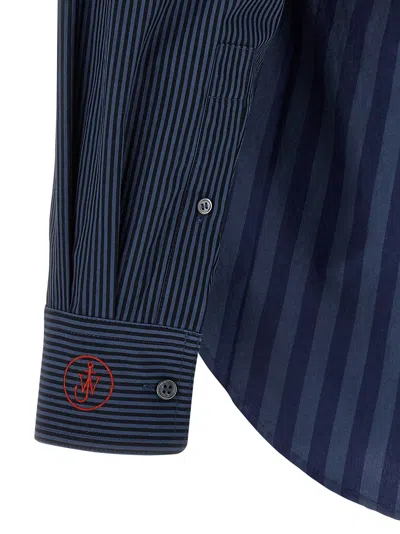 Jw Anderson Patchword Striped Shirt And Blouse Blue In Blue