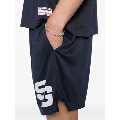 Summer Games Logo-print Mesh Shorts In Blue