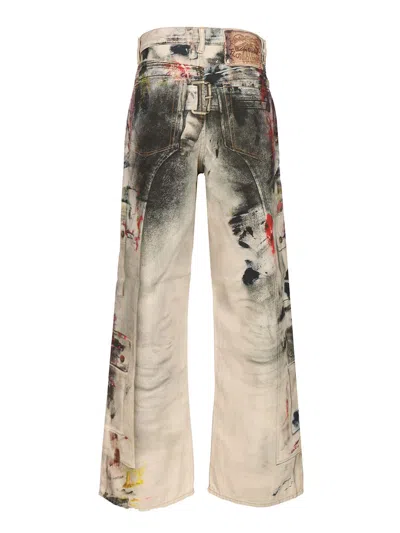 Acne Studios Print Wide Leg Trousers White
