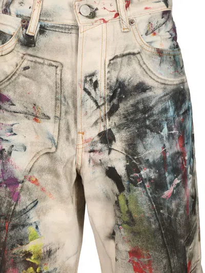 Acne Studios Print Wide Leg Trousers White