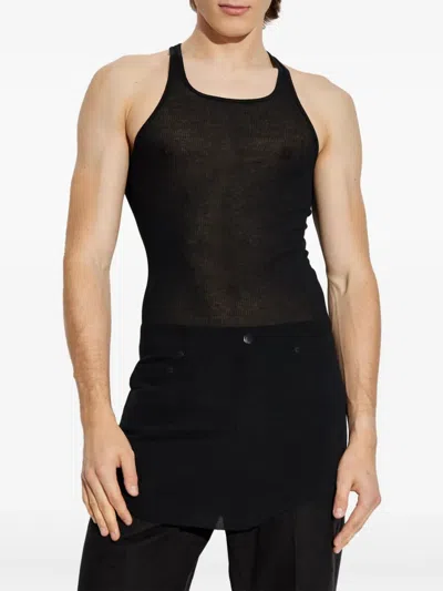 Rick Owens Ribbed Tank Top With Racerback Neckline