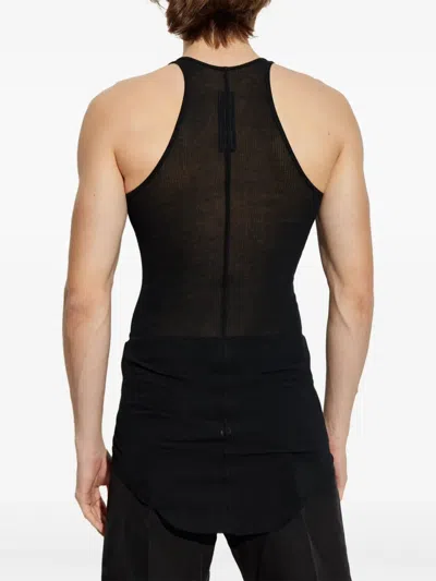 Rick Owens Ribbed Tank Top With Racerback Neckline
