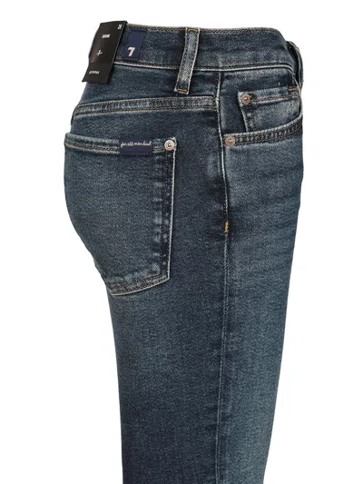 7 For All Mankind Faded Five-pocket Jeans Pants In Black