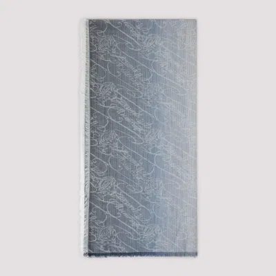 Berluti Wool And Silk Scarf In Blue