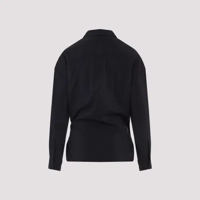 Lemaire Black Straight Collar Twisted Shirt