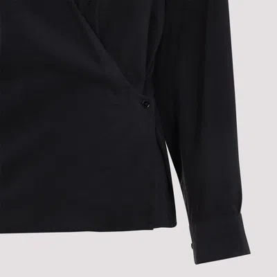 Lemaire Black Straight Collar Twisted Shirt