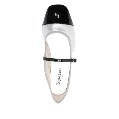Repetto Cap-toe Ankle-strap Ballet Flats In Silver