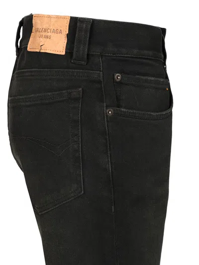 Balenciaga Slim Fit Bootcut Jeans Black In Black