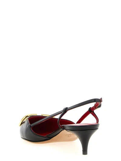 Valentino Pointed Toe Slimback Pump With Vintage-effect Brass Detail