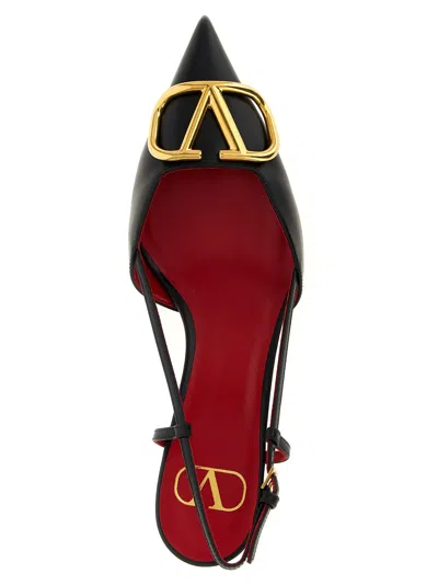 Valentino Pointed Toe Slimback Pump With Vintage-effect Brass Detail
