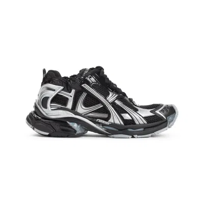 Balenciaga Mesh Runner Sneakers Embossed Size In Black