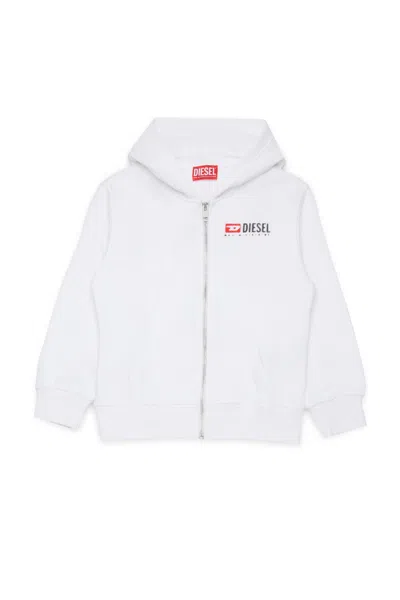 Diesel Sdropshoodz Over Zip-fastening Hoodie In White