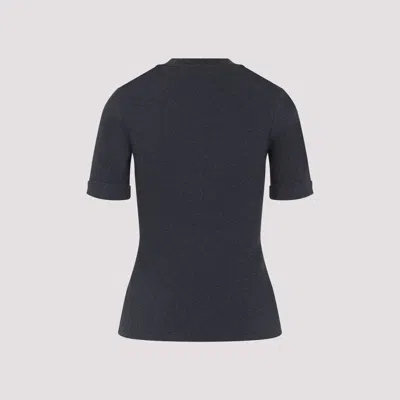 Peserico Ribbed Crew Neck T-shirt With Lurex Detail