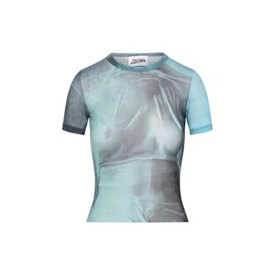 Jean Paul Gaultier Mesh Baby Printed Water T-shirt In Blue