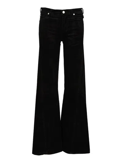 7 For All Mankind Lisha Velvet Flared Trousers In Black