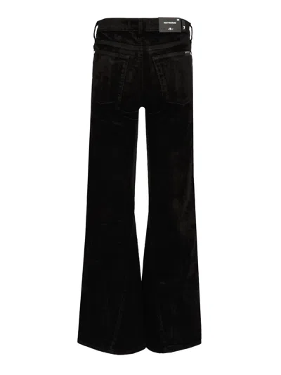 7 For All Mankind Lisha Velvet Flared Trousers In Black