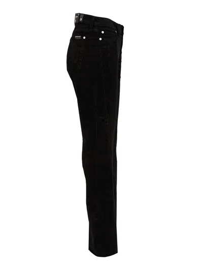 7 For All Mankind Lisha Velvet Flared Trousers In Black