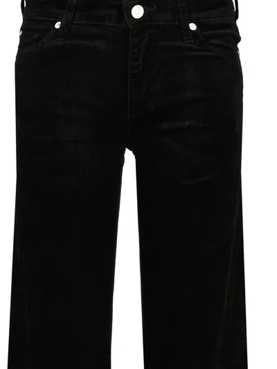 7 For All Mankind Lisha Velvet Flared Trousers In Black