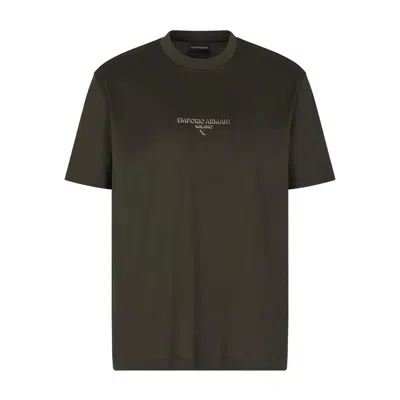 Emporio Armani Lyocell Blend Jersey T-shirt With 3d-effect Logo