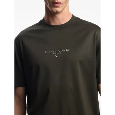Emporio Armani Lyocell Blend Jersey T-shirt With 3d-effect Logo
