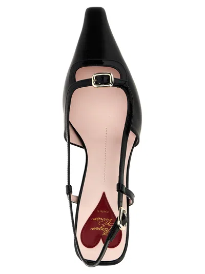 Roger Vivier 55mm Mini Buckle Leather Slingbacks In Black